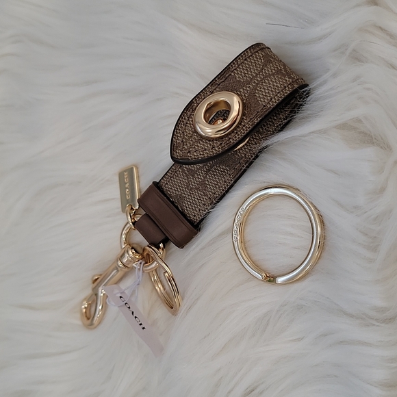 Coach Accessories Coach Trigger Snap Bag Charm In Signature Canvas